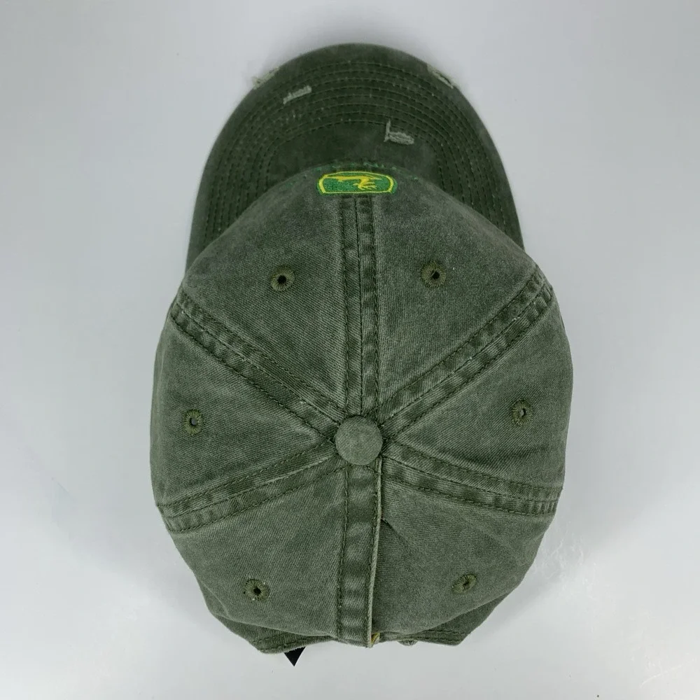 John Deere Hat Ponytail Opening Distressed Green OSFW Infinity Her Baseball Cap